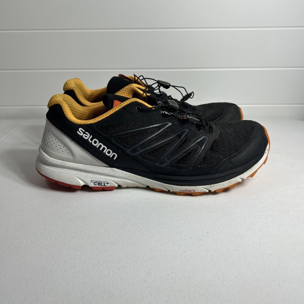 Salomon Mens Shoes Size 12 Black Orange Sense Marin Trail Running Sneakers
